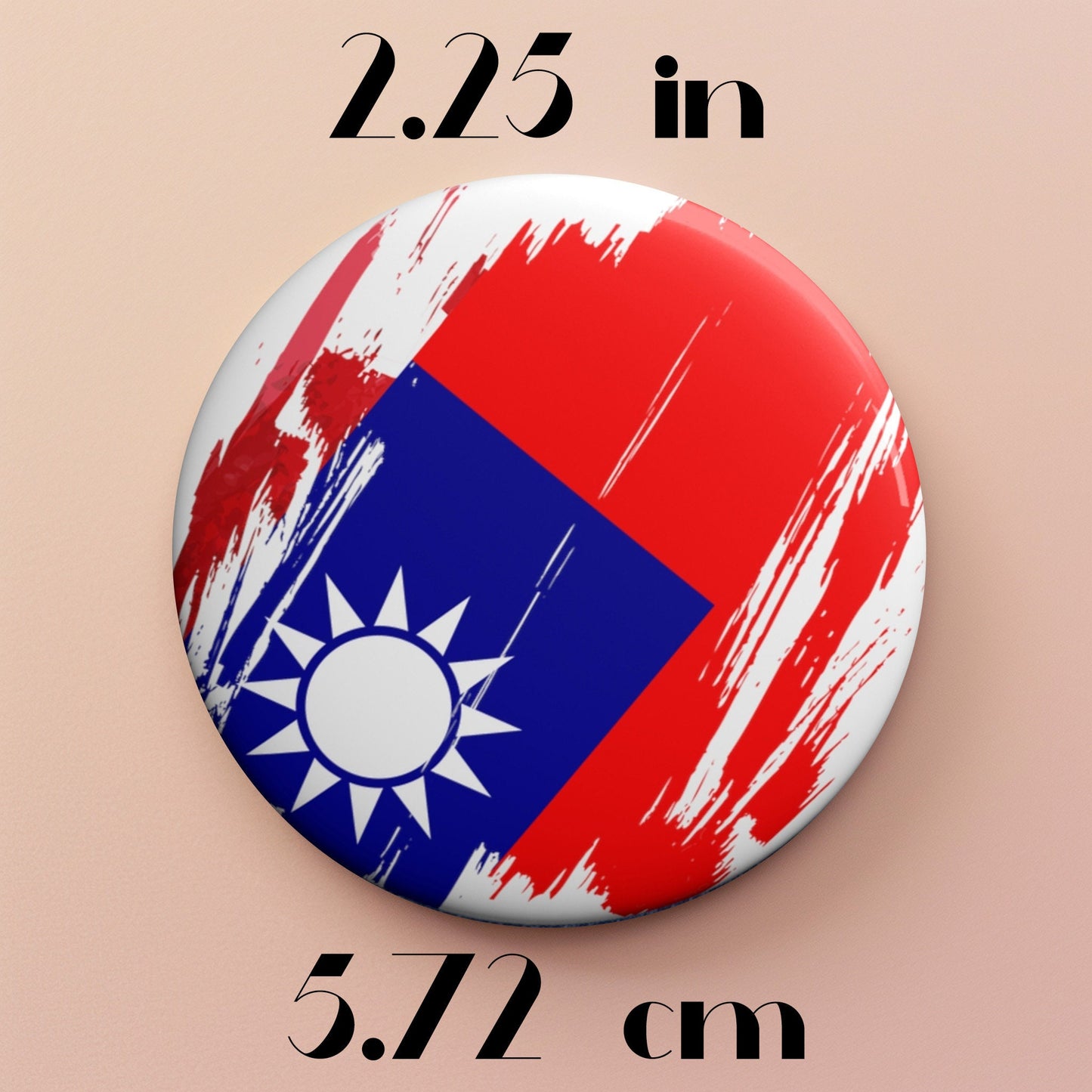Taiwan Flag Pin Button - Custom Pinback, Patriotic Campaign Buttons, Personalized Birthday Pins, Collectible Badge, Metal Pin