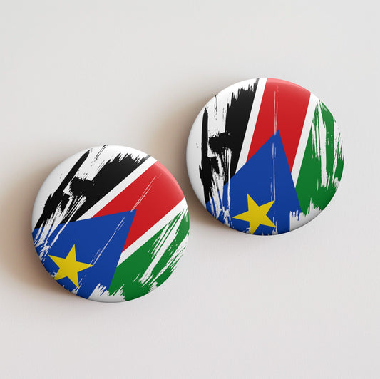 Sudan Flag Pin Button - Custom Pinback, Patriotic Campaign Buttons, Personalized Birthday Pins, Collectible Badge, Metal Pin