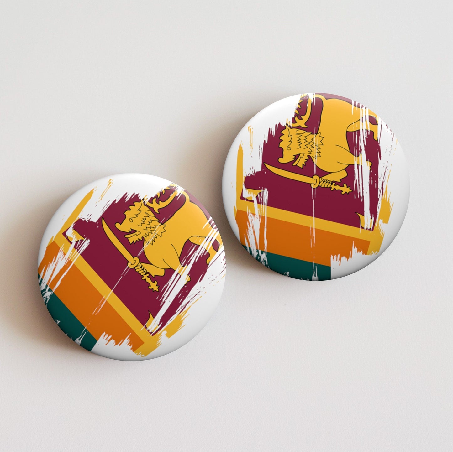 Sri Lanka Flag Pin Button - Custom Pinback, Patriotic Campaign Buttons, Personalized Birthday Pins, Collectible Badge, Metal Pin