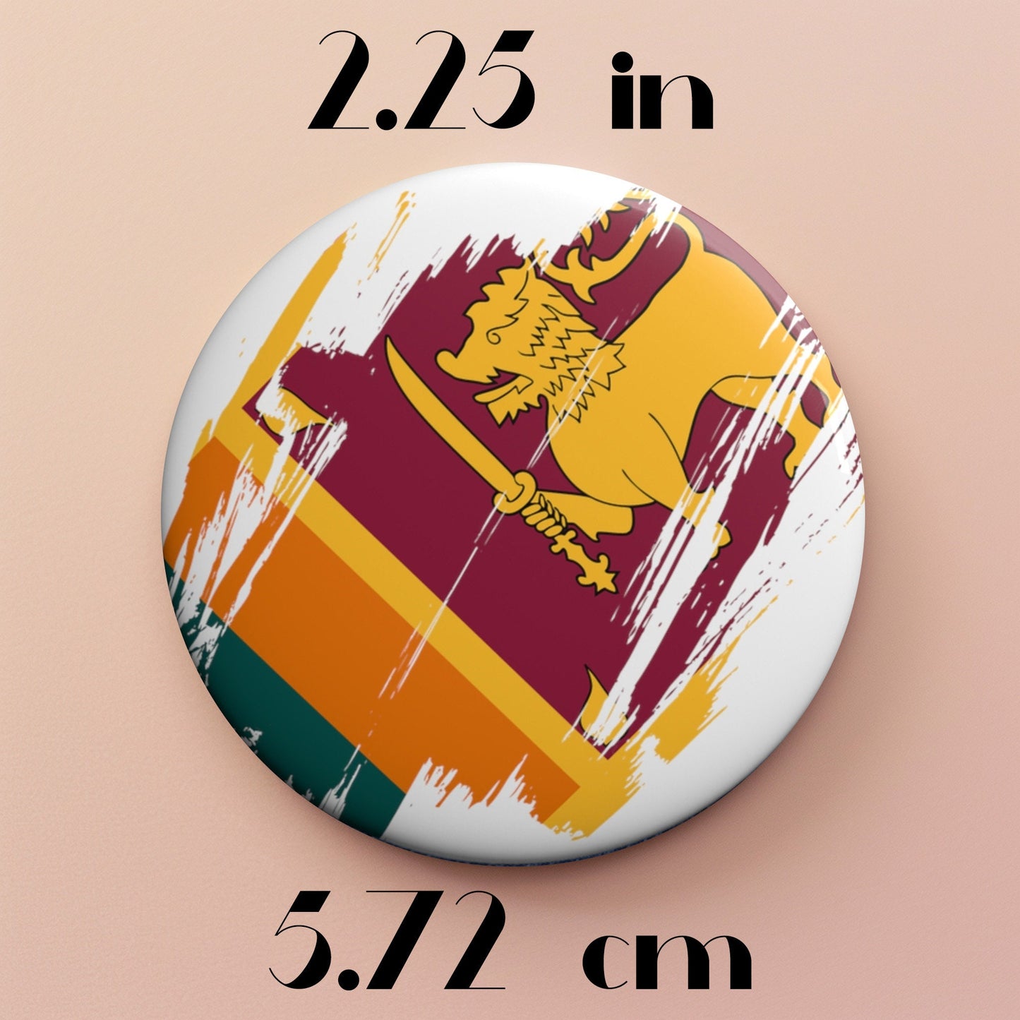 Sri Lanka Flag Pin Button - Custom Pinback, Patriotic Campaign Buttons, Personalized Birthday Pins, Collectible Badge, Metal Pin