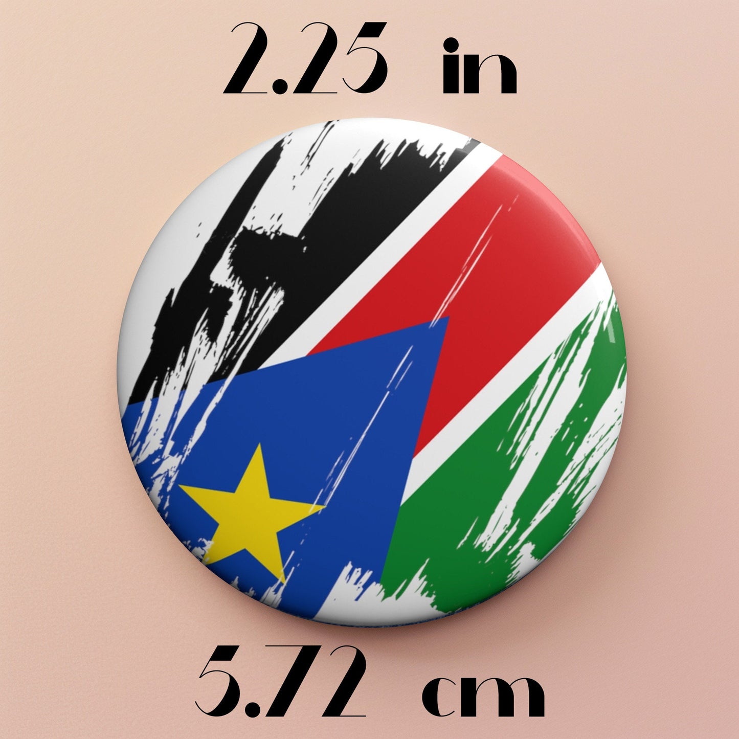 South Sudan Flag Pin Button - Custom Pinback, Patriotic Campaign Buttons, Personalized Birthday Pins, Collectible Badge, Metal Pin