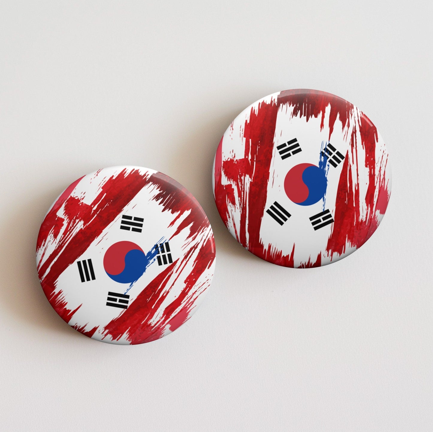 South Korea Flag Pin Button - Custom Pinback, Patriotic Campaign Buttons, Personalized Birthday Pins, Collectible Badge, Metal Pin