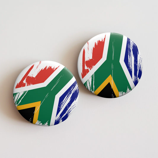 South Africa Flag Pin Button - Custom Pinback, Patriotic Campaign Buttons, Personalized Birthday Pins, Collectible Badge, Metal Pin