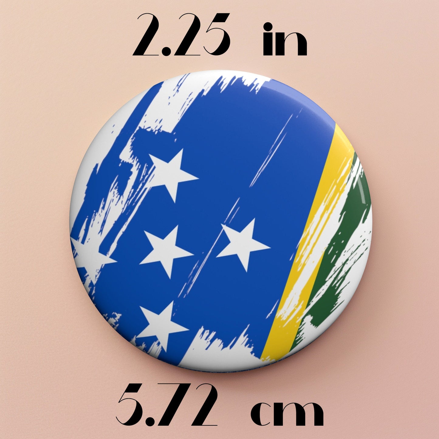 Solomon Islands Flag Pin Button - Custom Pinback, Patriotic Campaign Buttons, Personalized Birthday Pins, Collectible Badge, Metal Pin