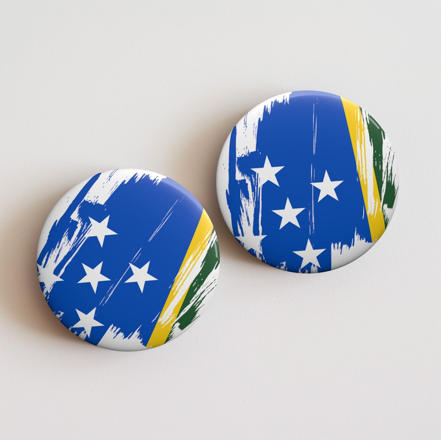 Solomon Islands Flag Pin Button - Custom Pinback, Patriotic Campaign Buttons, Personalized Birthday Pins, Collectible Badge, Metal Pin