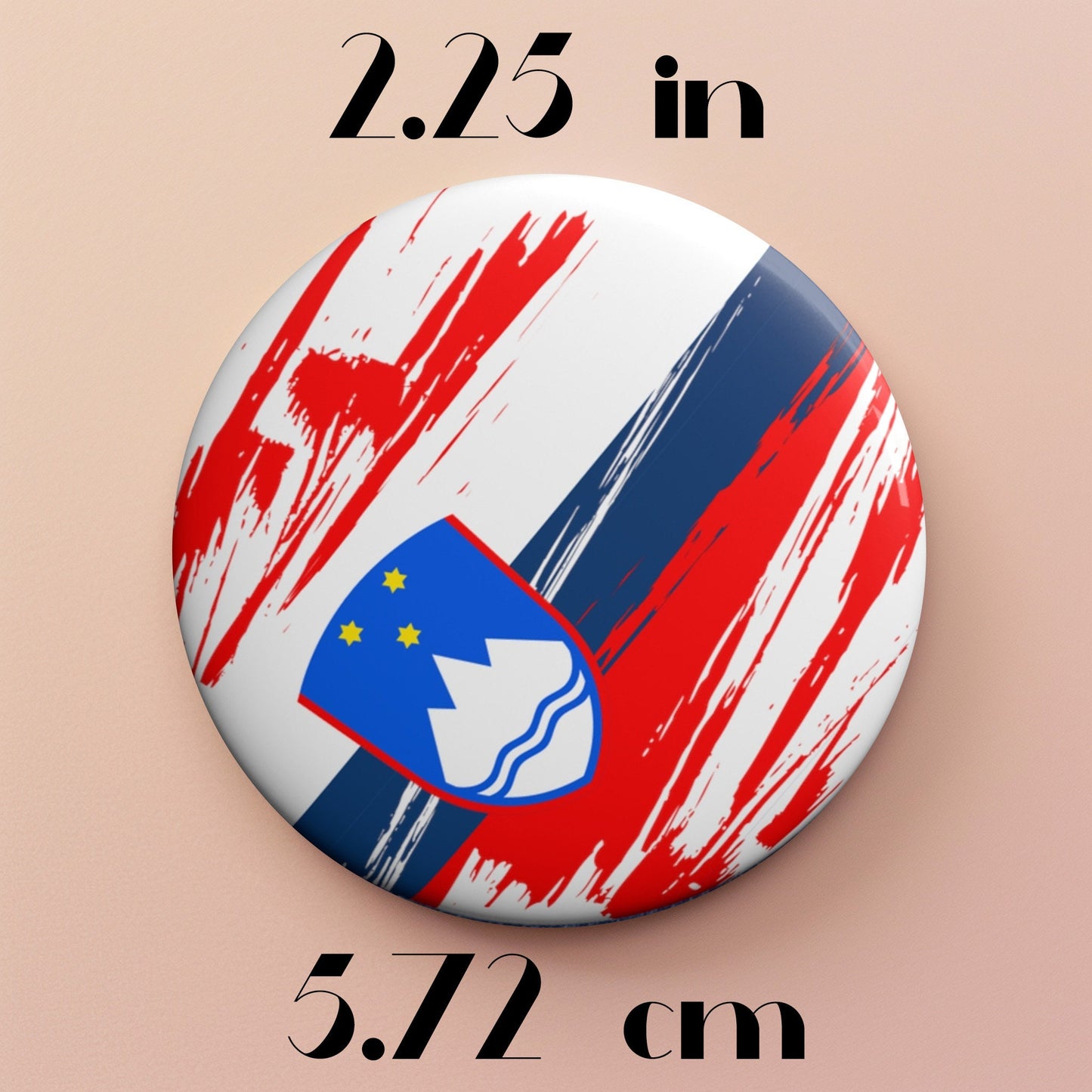 Slovenia Flag Pin Button - Custom Pinback, Patriotic Campaign Buttons, Personalized Birthday Pins, Collectible Badge, Metal Pin