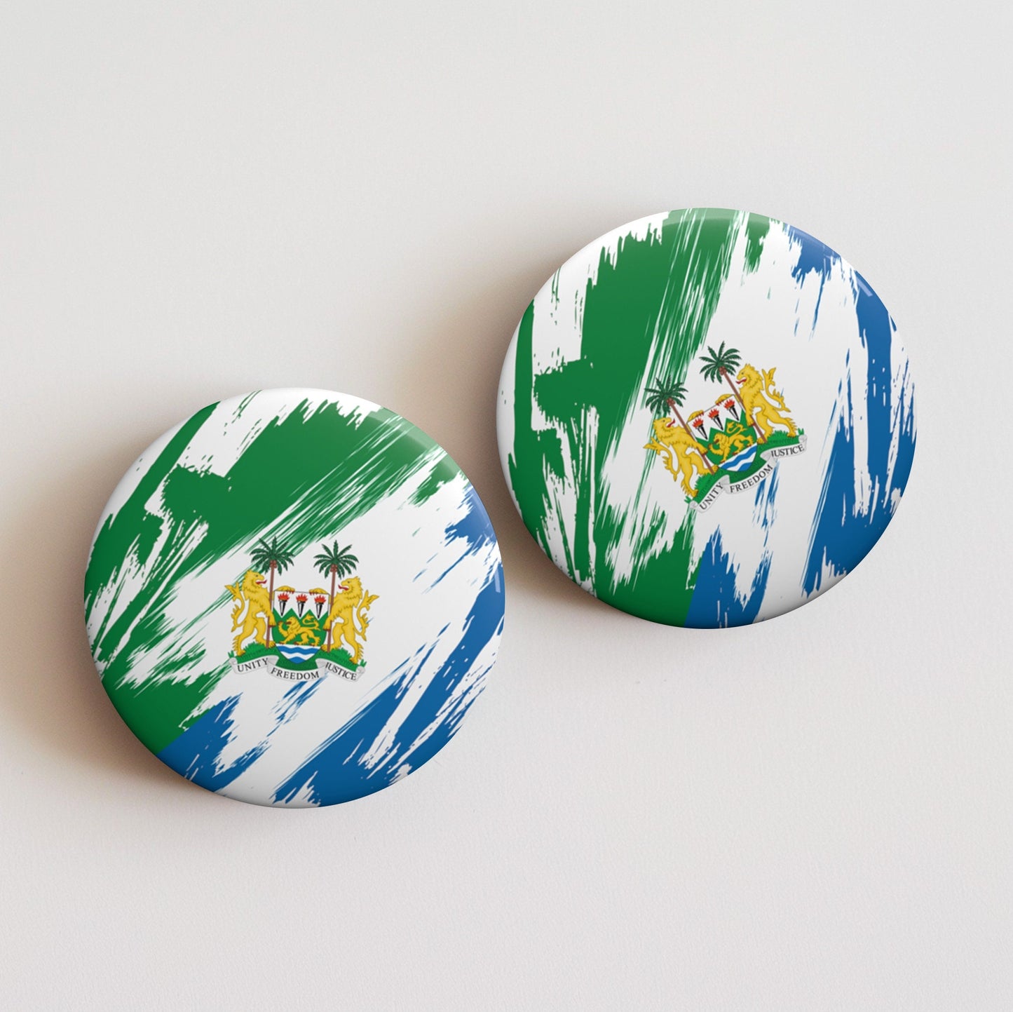 Sierra Leone Flag Pin Button - Custom Pinback, Patriotic Campaign Buttons, Personalized Birthday Pins, Collectible Badge, Metal Pin