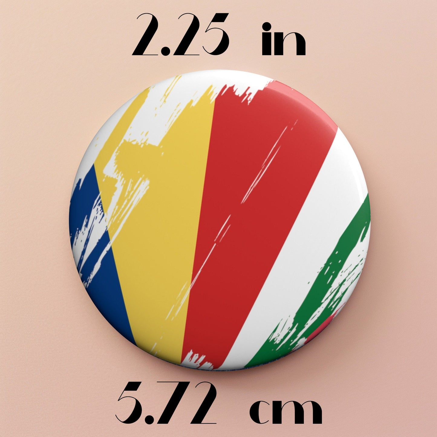 Seychelles Flag Pin Button - Custom Pinback, Patriotic Campaign Buttons, Personalized Birthday Pins, Collectible Badge, Metal Pin