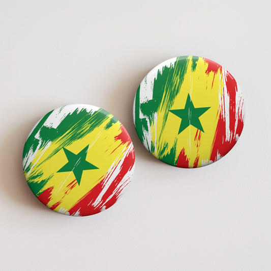 Senegal Flag Pin Button - Custom Pinback, Patriotic Campaign Buttons, Personalized Birthday Pins, Collectible Badge, Metal Pin