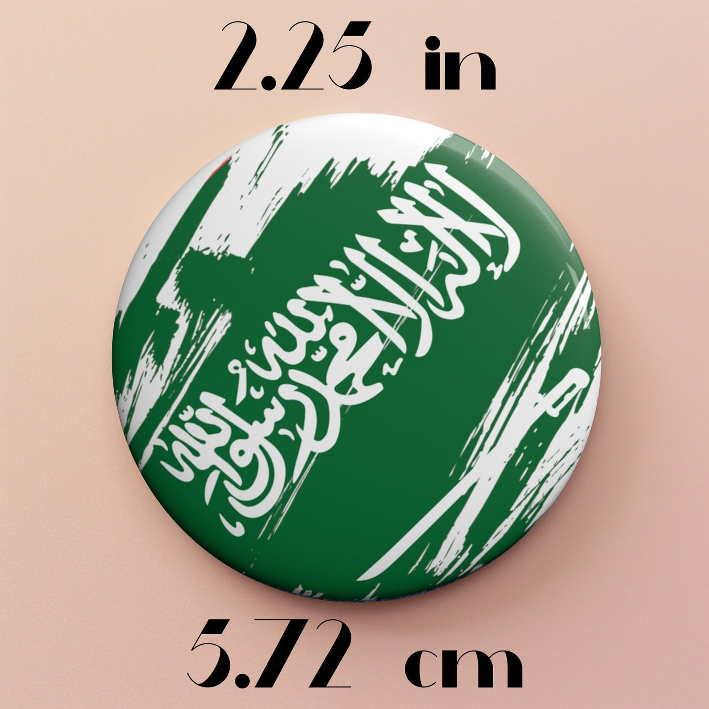 Saudi Arabia Flag Pin Button - Custom Pinback, Patriotic Campaign Buttons, Personalized Birthday Pins, Collectible Badge, Metal Pin