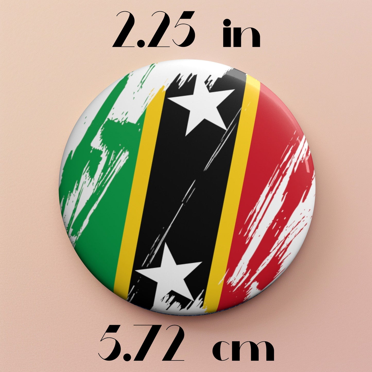 Saint Kitts and Nevis Flag Pin Button - Custom Pinback, Patriotic Campaign Buttons, Personalized Birthday Pins, Collectible Badge, Metal Pin