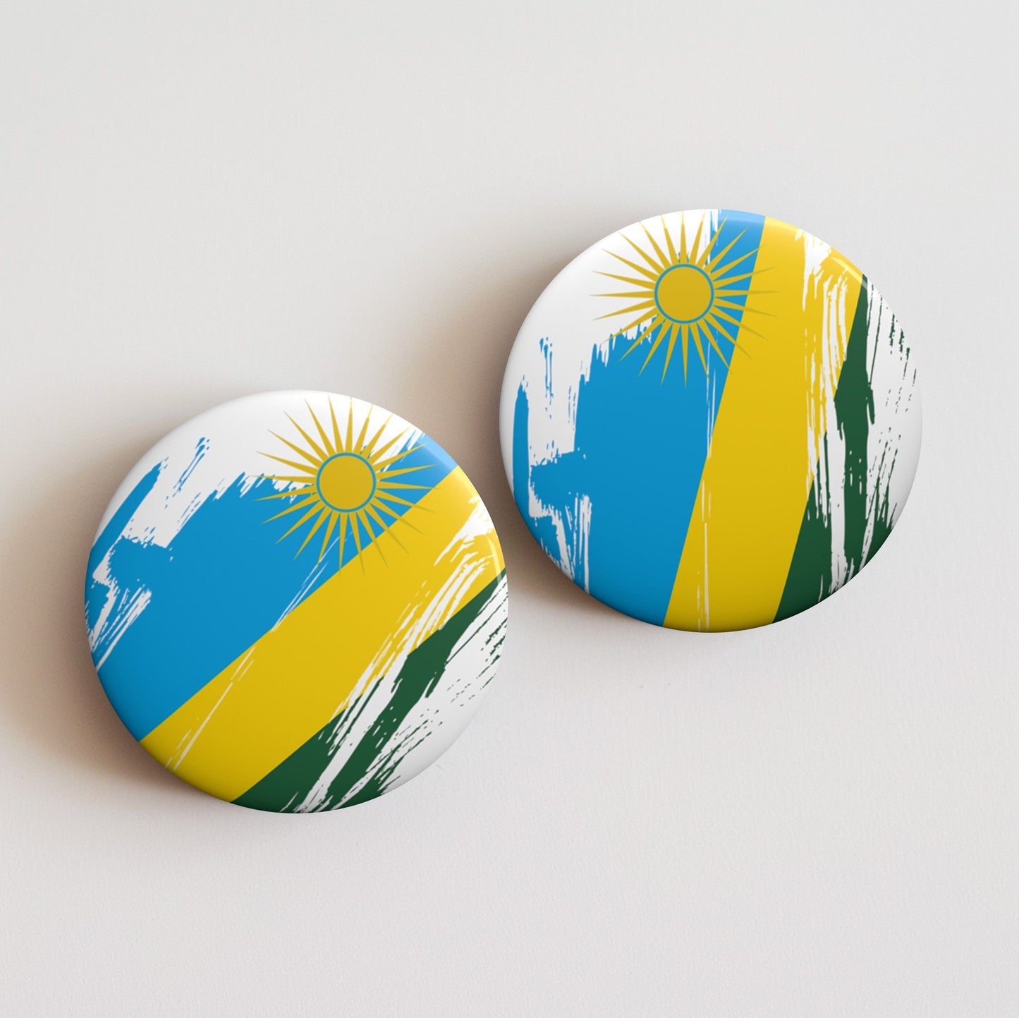 Rwanda Flag Pin Button - Custom Pinback, Patriotic Campaign Buttons, Personalized Birthday Pins, Collectible Badge, Metal Pin