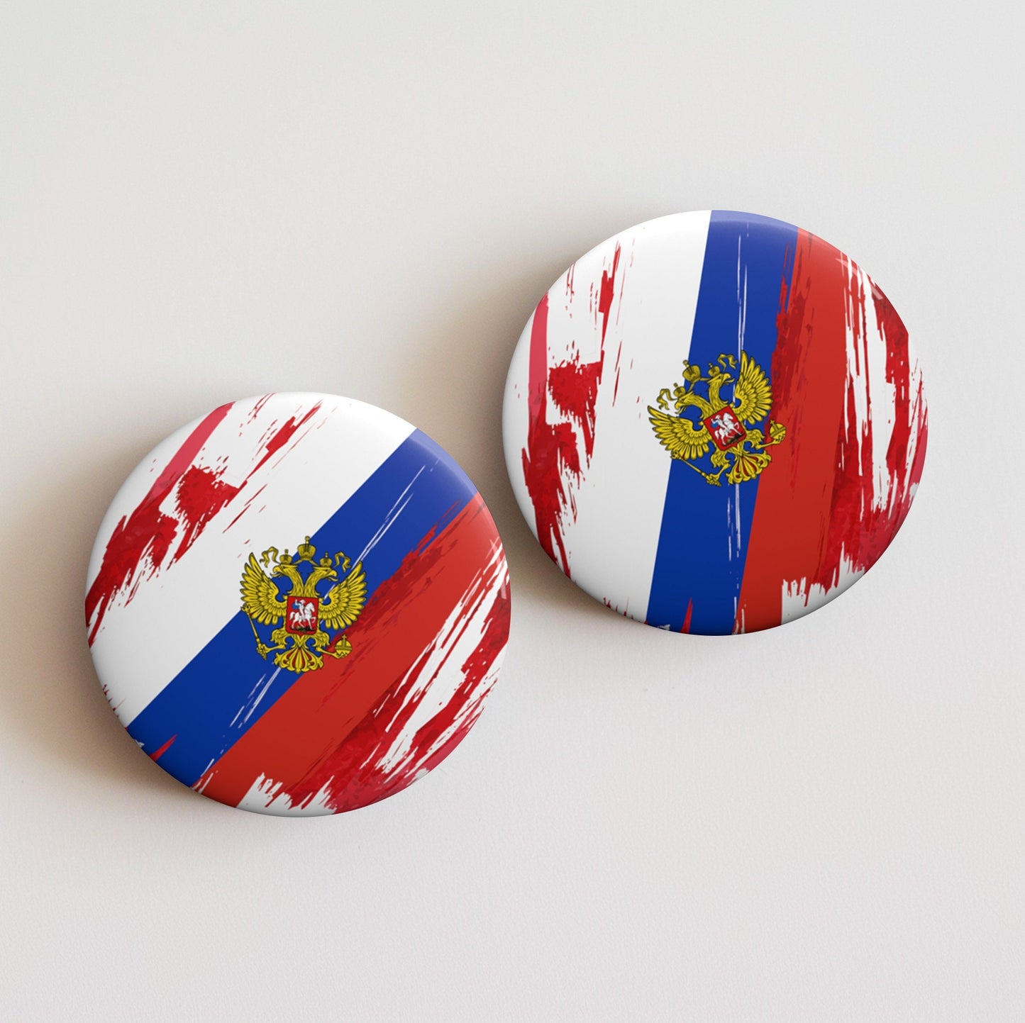 Russia Flag Pin Button - Custom Pinback, Patriotic Campaign Buttons, Personalized Birthday Pins, Collectible Badge, Metal Pin