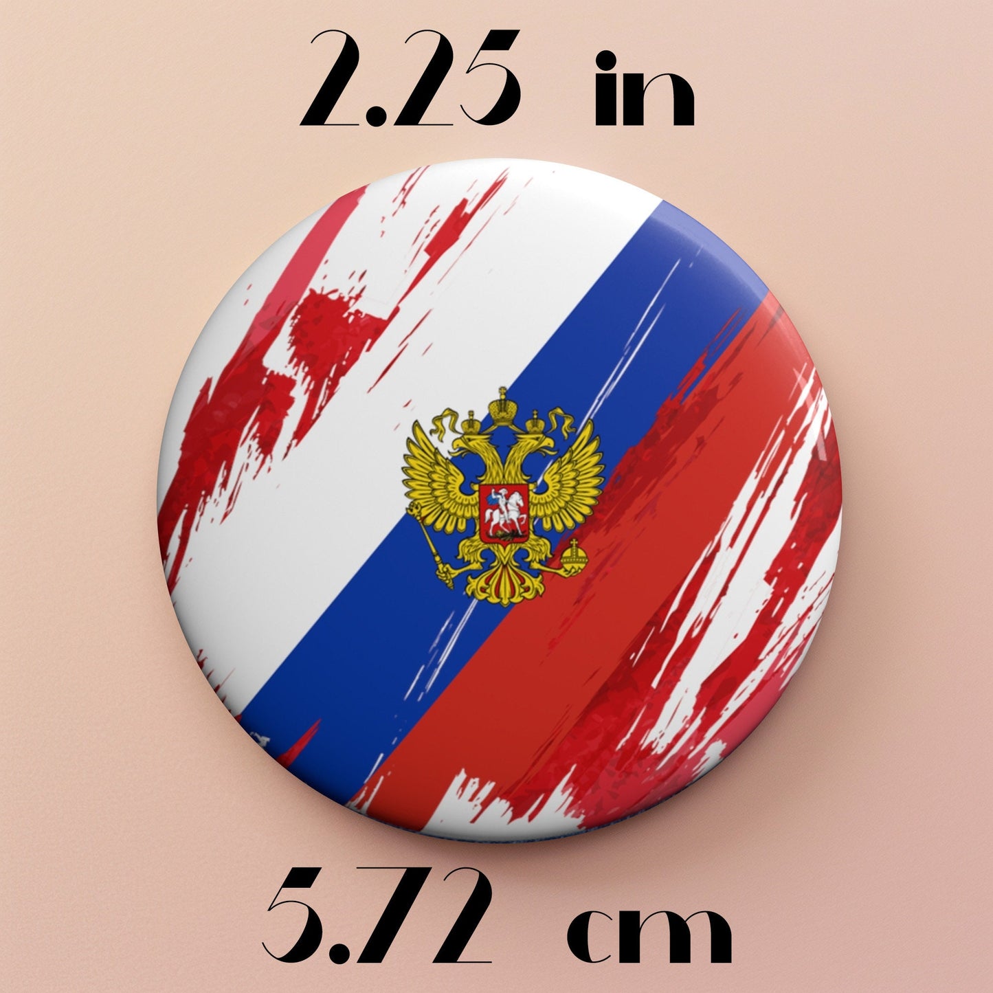 Russia Flag Pin Button - Custom Pinback, Patriotic Campaign Buttons, Personalized Birthday Pins, Collectible Badge, Metal Pin