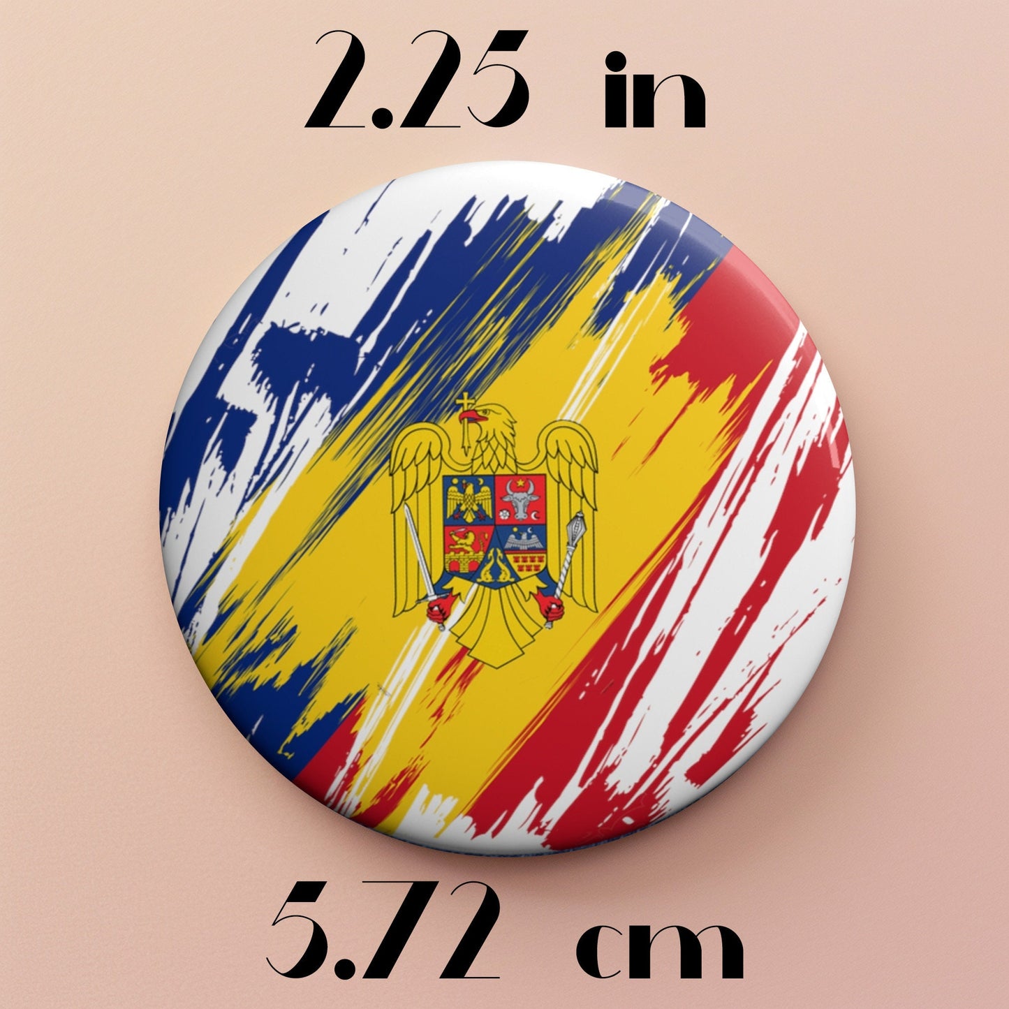 Romania Flag Pin Button - Custom Pinback, Patriotic Campaign Buttons, Personalized Birthday Pins, Collectible Badge, Metal Pin