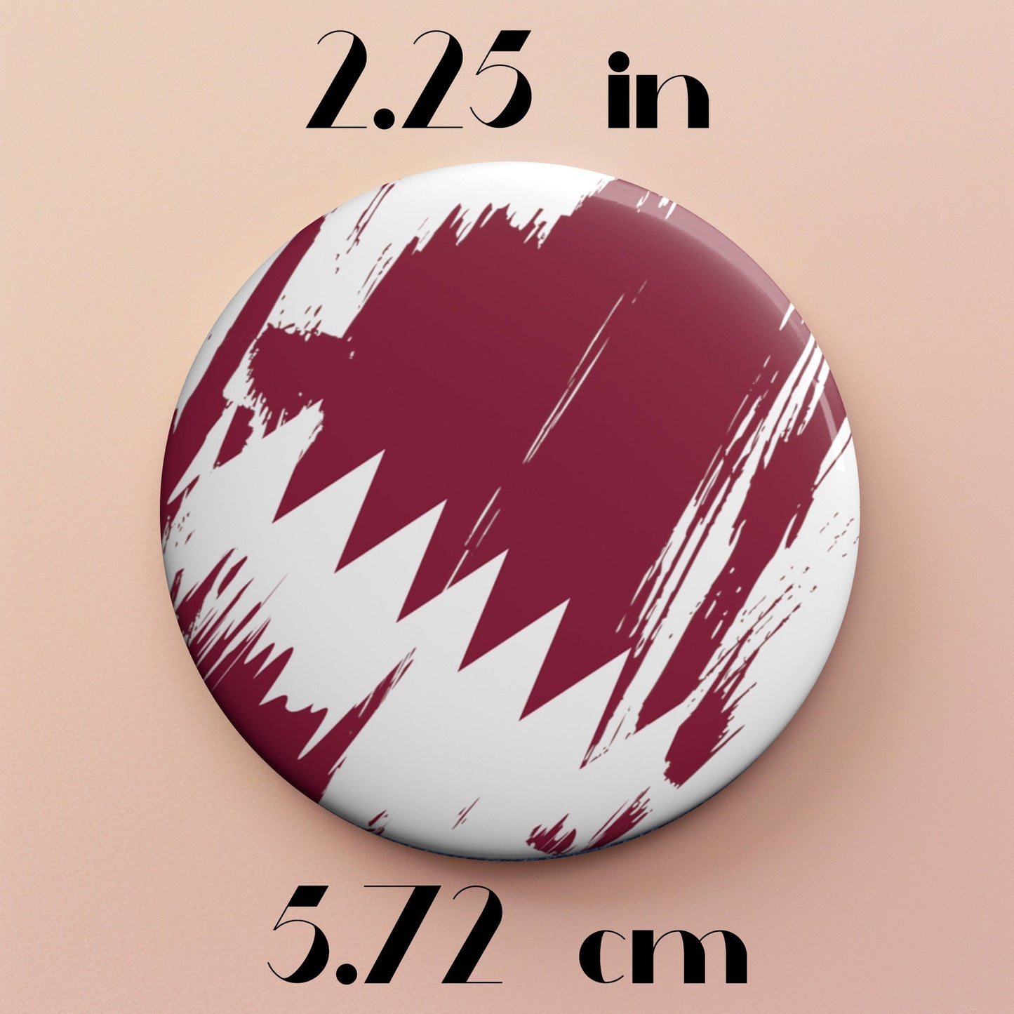 Qatar Flag Pin Button - Custom Pinback, Patriotic Campaign Buttons, Personalized Birthday Pins, Collectible Badge, Metal Pin