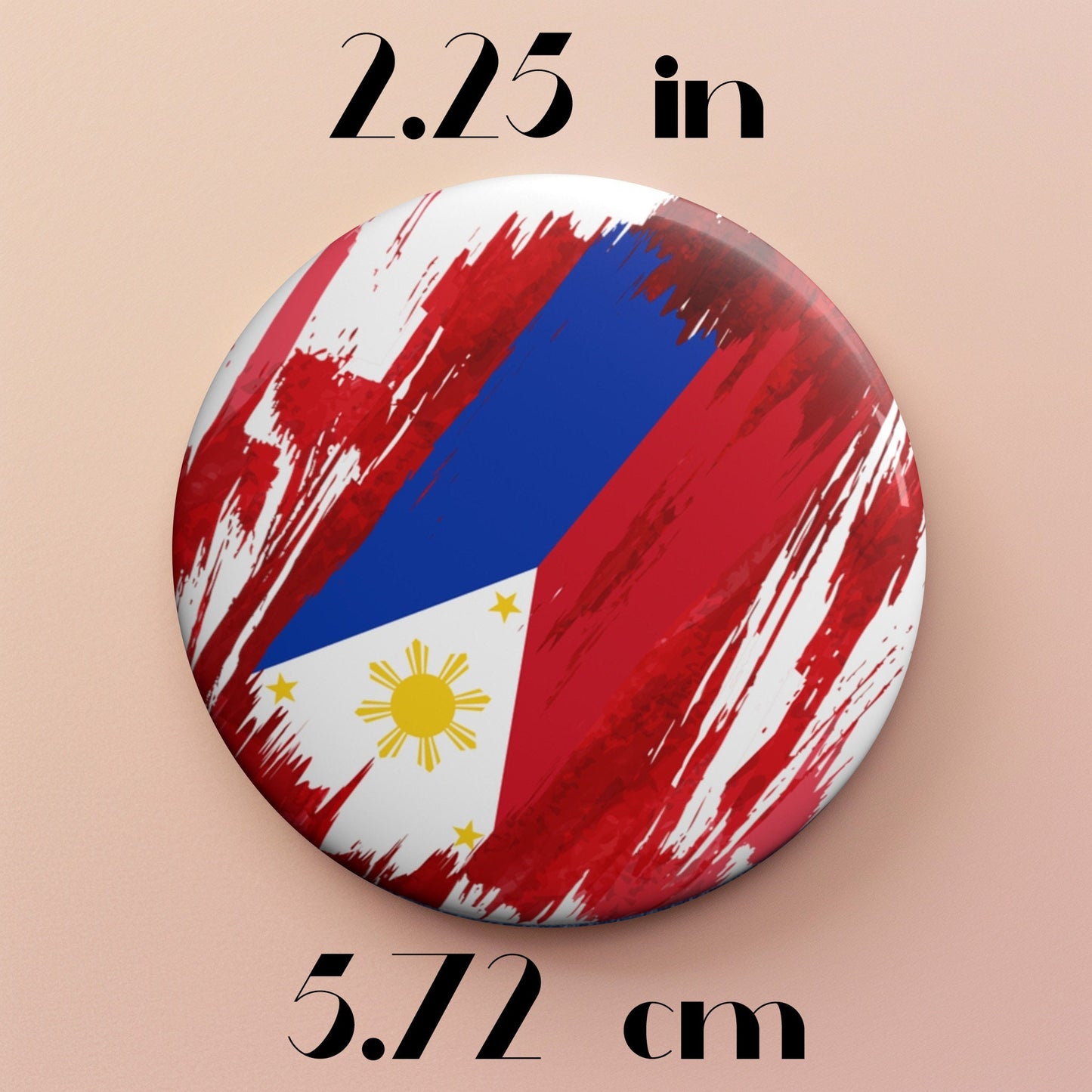 Philippines Flag Pin Button - Custom Pinback, Patriotic Campaign Buttons, Personalized Birthday Pins, Collectible Badge, Metal Pin