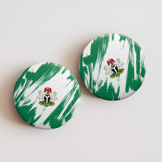 Nigeria Flag Pin Button - Custom Pinback, Patriotic Campaign Buttons, Personalized Birthday Pins, Collectible Badge, Metal Pin