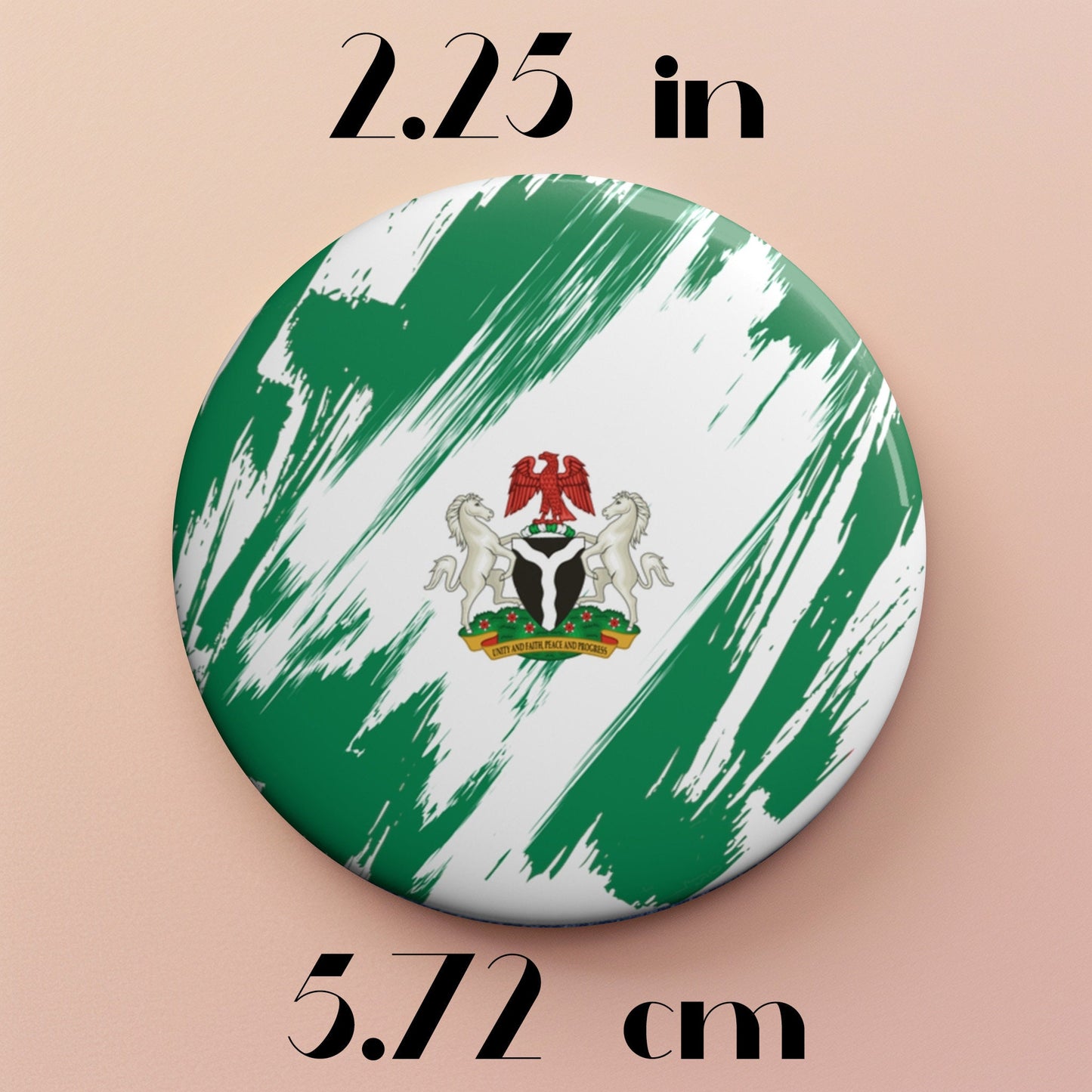 Nigeria Flag Pin Button - Custom Pinback, Patriotic Campaign Buttons, Personalized Birthday Pins, Collectible Badge, Metal Pin