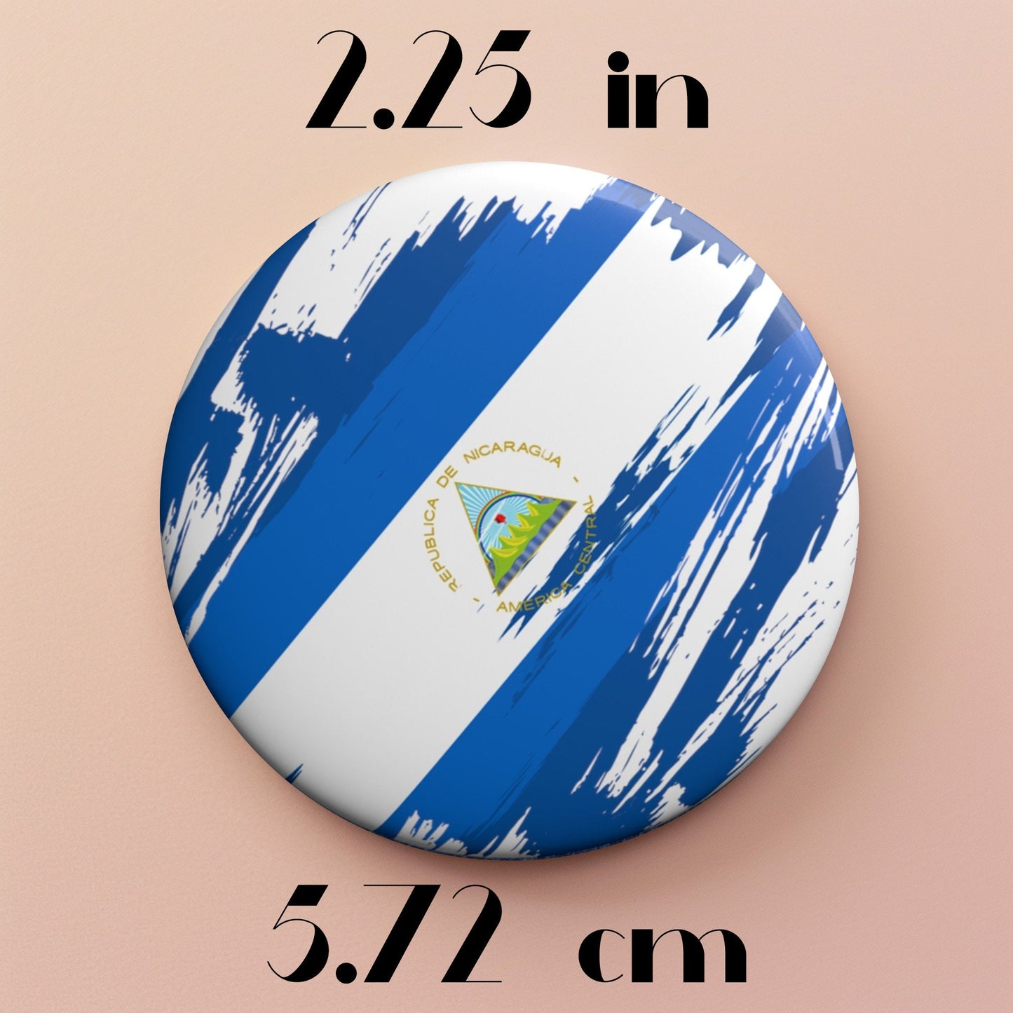 Nicaragua Flag Pin Button - Custom Pinback, Patriotic Campaign Buttons, Personalized Birthday Pins, Collectible Badge, Metal Pin
