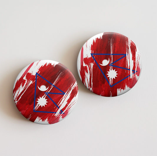 Nepal Flag Pin Button - Custom Pinback, Patriotic Campaign Buttons, Personalized Birthday Pins, Collectible Badge, Metal Pin