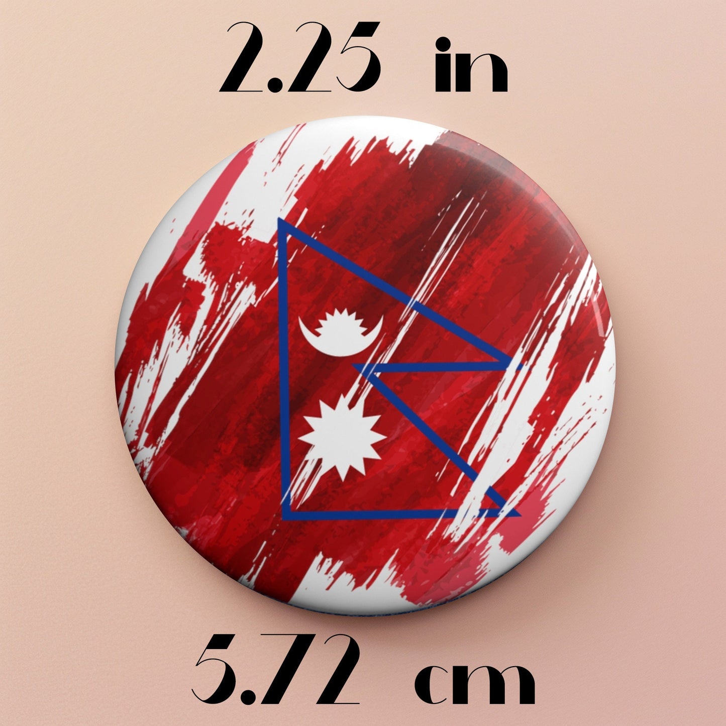 Nepal Flag Pin Button - Custom Pinback, Patriotic Campaign Buttons, Personalized Birthday Pins, Collectible Badge, Metal Pin