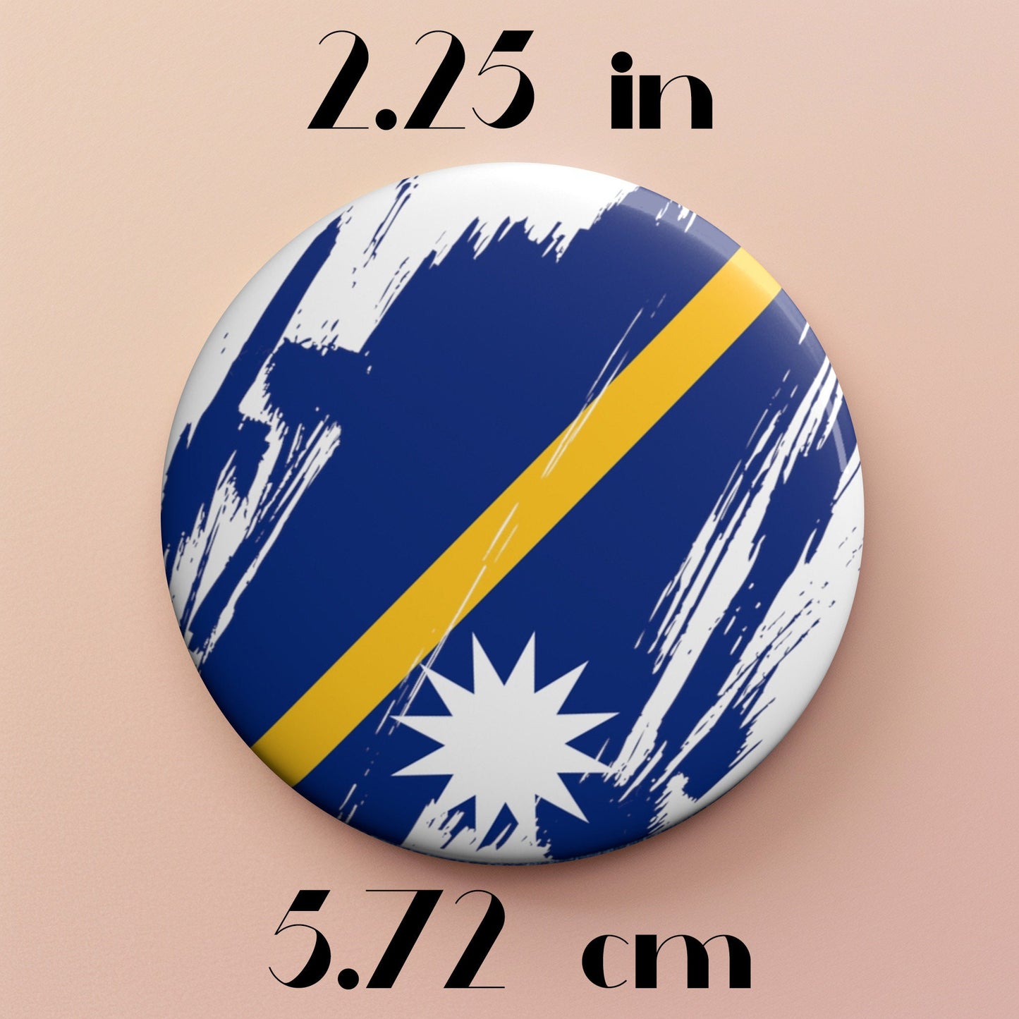 Nauru Flag Pin Button - Custom Pinback, Patriotic Campaign Buttons, Personalized Birthday Pins, Collectible Badge, Metal Pin