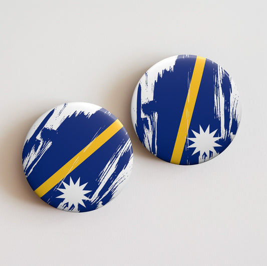 Nauru Flag Pin Button - Custom Pinback, Patriotic Campaign Buttons, Personalized Birthday Pins, Collectible Badge, Metal Pin