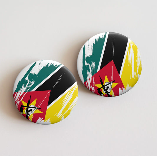 Mozambique Flag Pin Button - Custom Pinback, Patriotic Campaign Buttons, Personalized Birthday Pins, Collectible Badge, Metal Pin