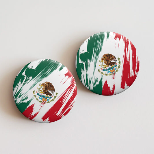 Mexico Flag Pin Button - Custom Pinback, Patriotic Campaign Buttons, Personalized Birthday Pins, Collectible Badge, Metal Pin