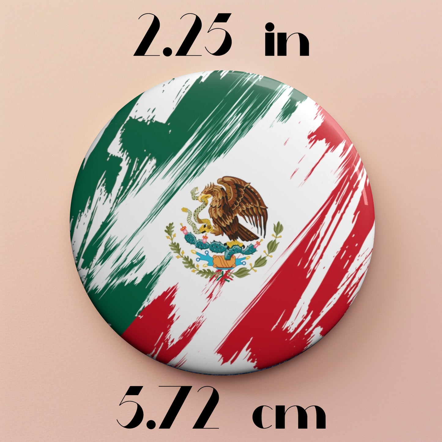 Mexico Flag Pin Button - Custom Pinback, Patriotic Campaign Buttons, Personalized Birthday Pins, Collectible Badge, Metal Pin
