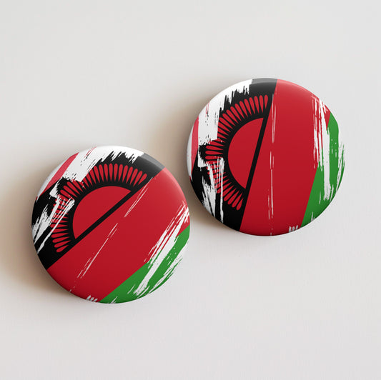 Malawi Flag Pin Button - Custom Pinback, Patriotic Campaign Buttons, Personalized Birthday Pins, Collectible Badge, Metal Pin