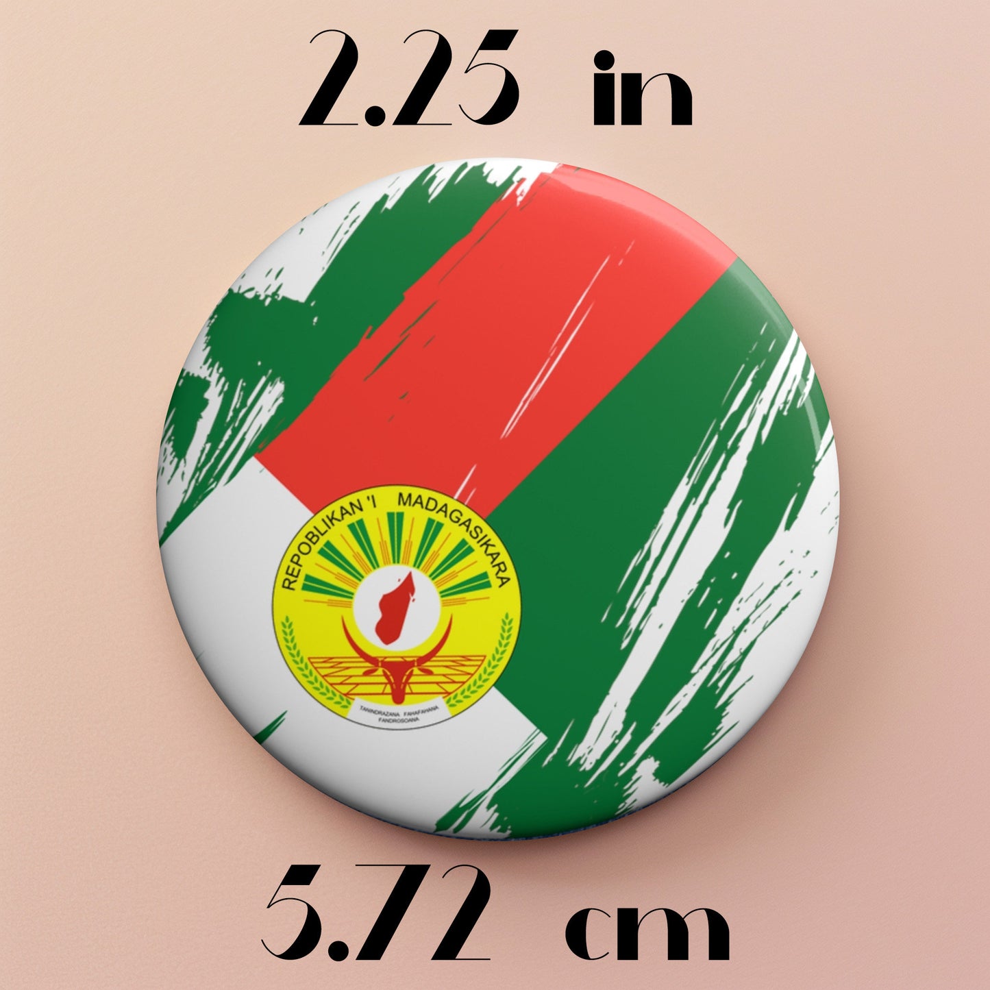 Madagascar Flag Pin Button - Custom Pinback, Patriotic Campaign Buttons, Personalized Birthday Pins, Collectible Badge, Metal Pin