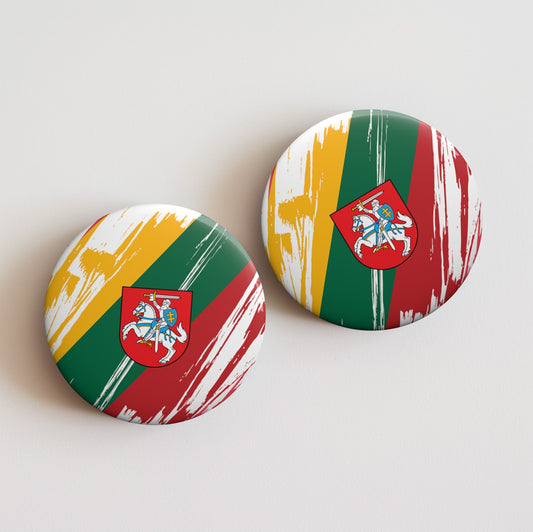 Lithuania Flag Pin Button - Custom Pinback, Patriotic Campaign Buttons, Personalized Birthday Pins, Collectible Badge, Metal Pin