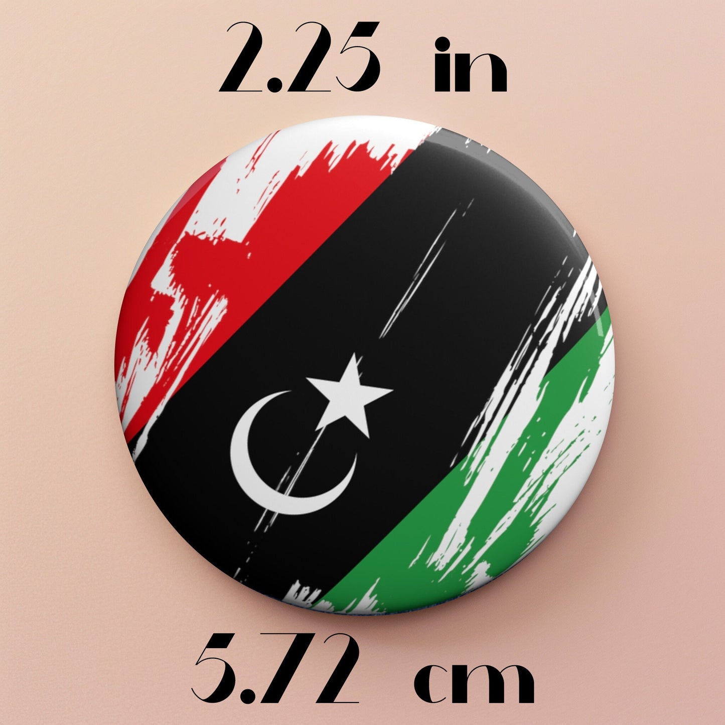 Libya Flag Pin Button - Custom Pinback, Patriotic Campaign Buttons, Personalized Birthday Pins, Collectible Badge, Metal Pin