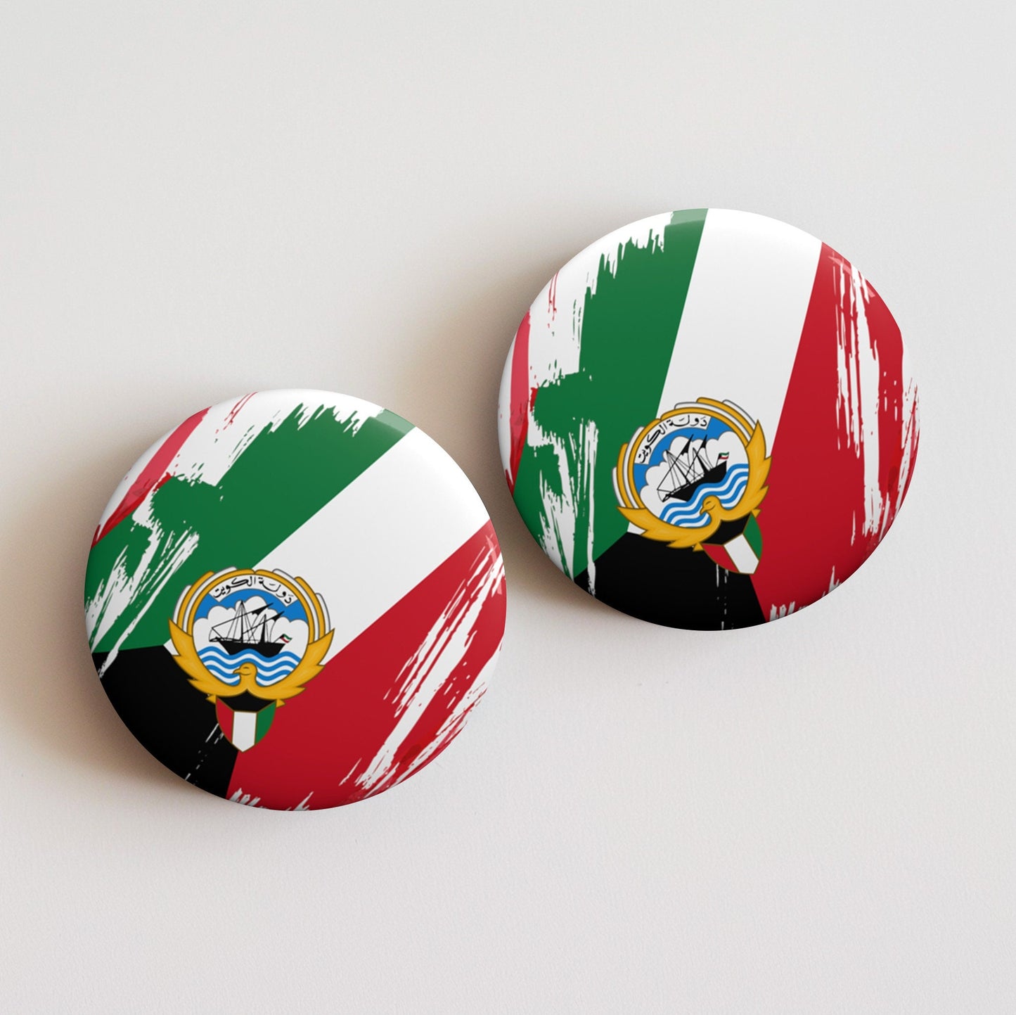 Kuwait Flag Pin Button - Custom Pinback, Patriotic Campaign Buttons, Personalized Birthday Pins, Collectible Badge, Metal Pin