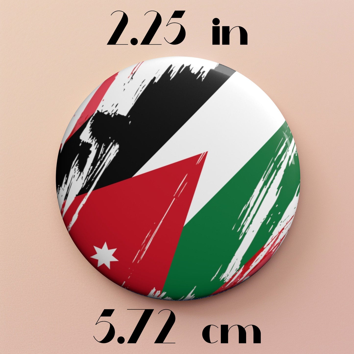 Jordan Flag Pin Button - Custom Pinback, Patriotic Campaign Buttons, Personalized Birthday Pins, Collectible Badge, Metal Pin