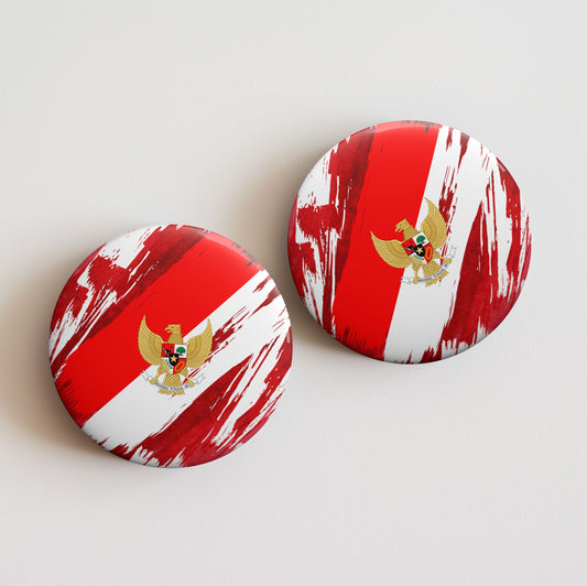 Indonesia Flag Pin Button - Custom Pinback, Patriotic Campaign Buttons, Personalized Birthday Pins, Collectible Badge, Metal Pin