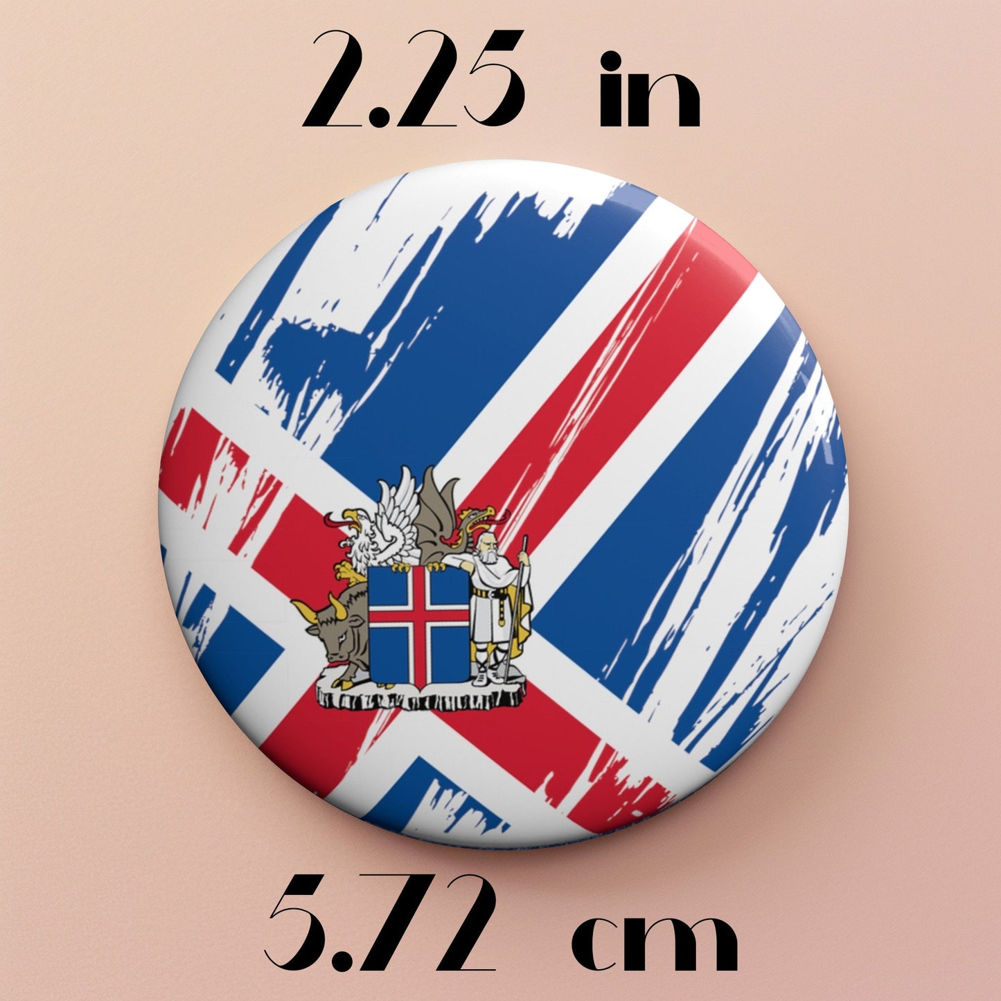 Iceland Flag Pin Button - Custom Pinback, Patriotic Campaign Buttons, Personalized Birthday Pins, Collectible Badge, Metal Pin