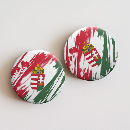 Hungary Flag Pin Button - Custom Pinback, Patriotic Campaign Buttons, Personalized Birthday Pins, Collectible Badge, Metal Pin