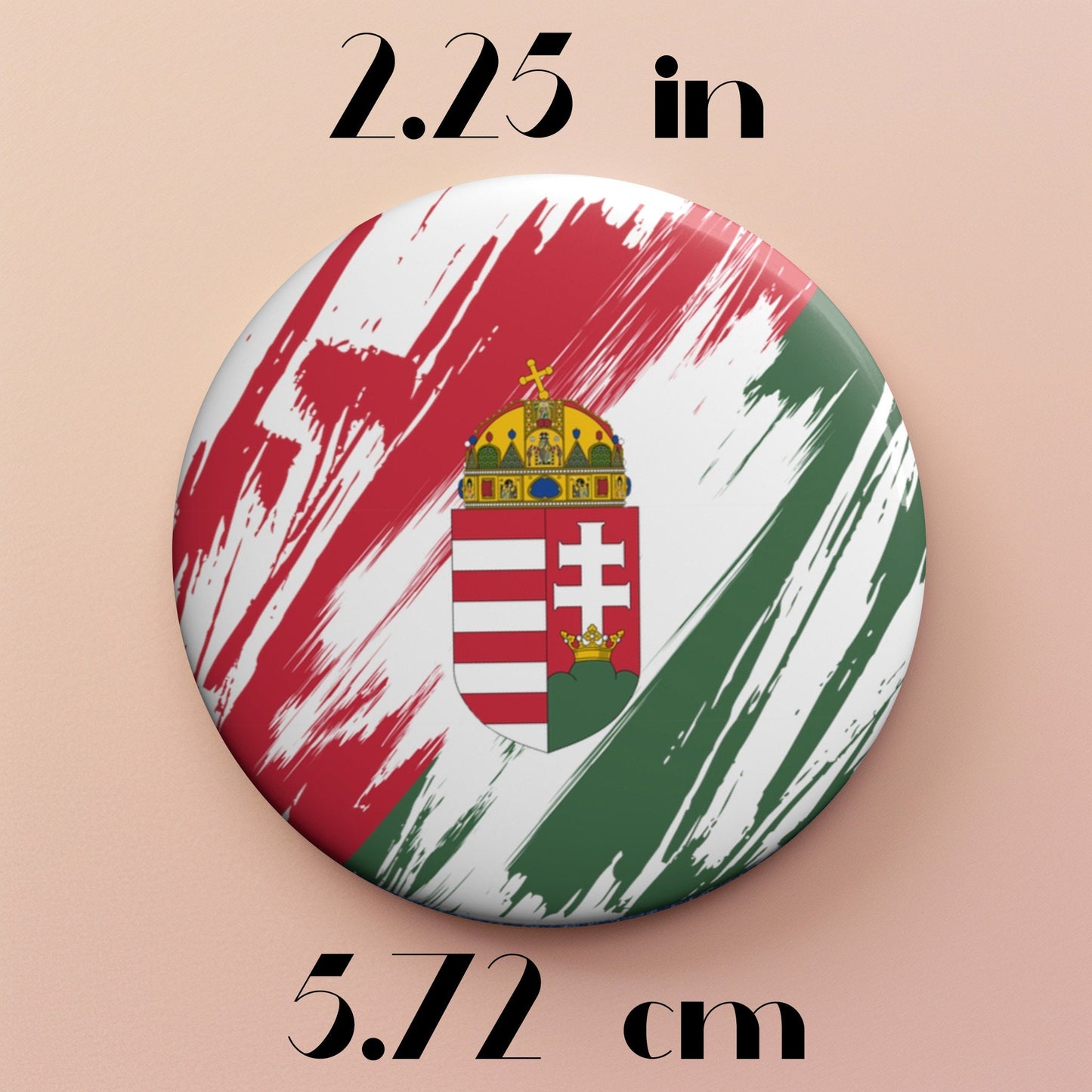 Hungary Flag Pin Button - Custom Pinback, Patriotic Campaign Buttons, Personalized Birthday Pins, Collectible Badge, Metal Pin