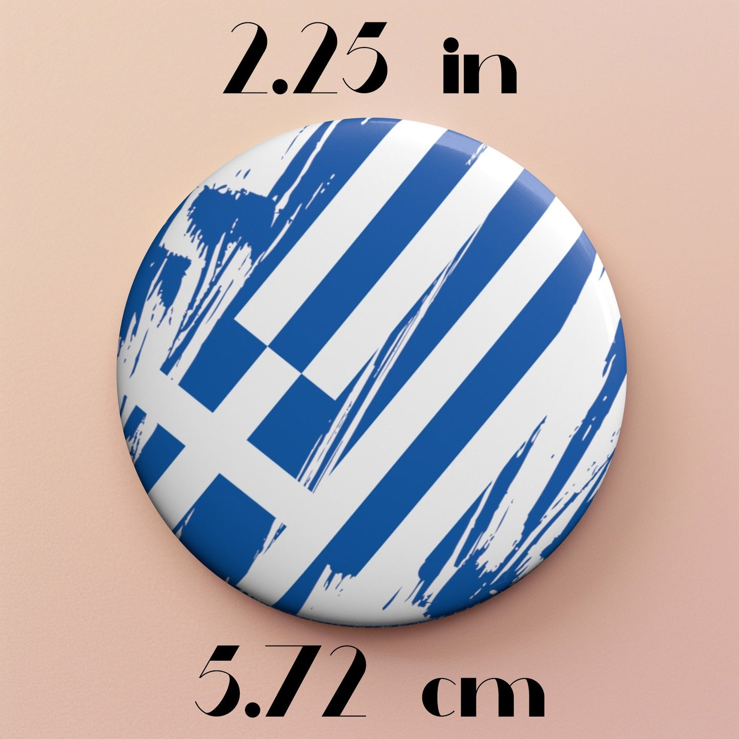 Greece Flag Pin Button - Custom Pinback, Patriotic Campaign Buttons, Personalized Birthday Pins, Collectible Badge, Metal Pin