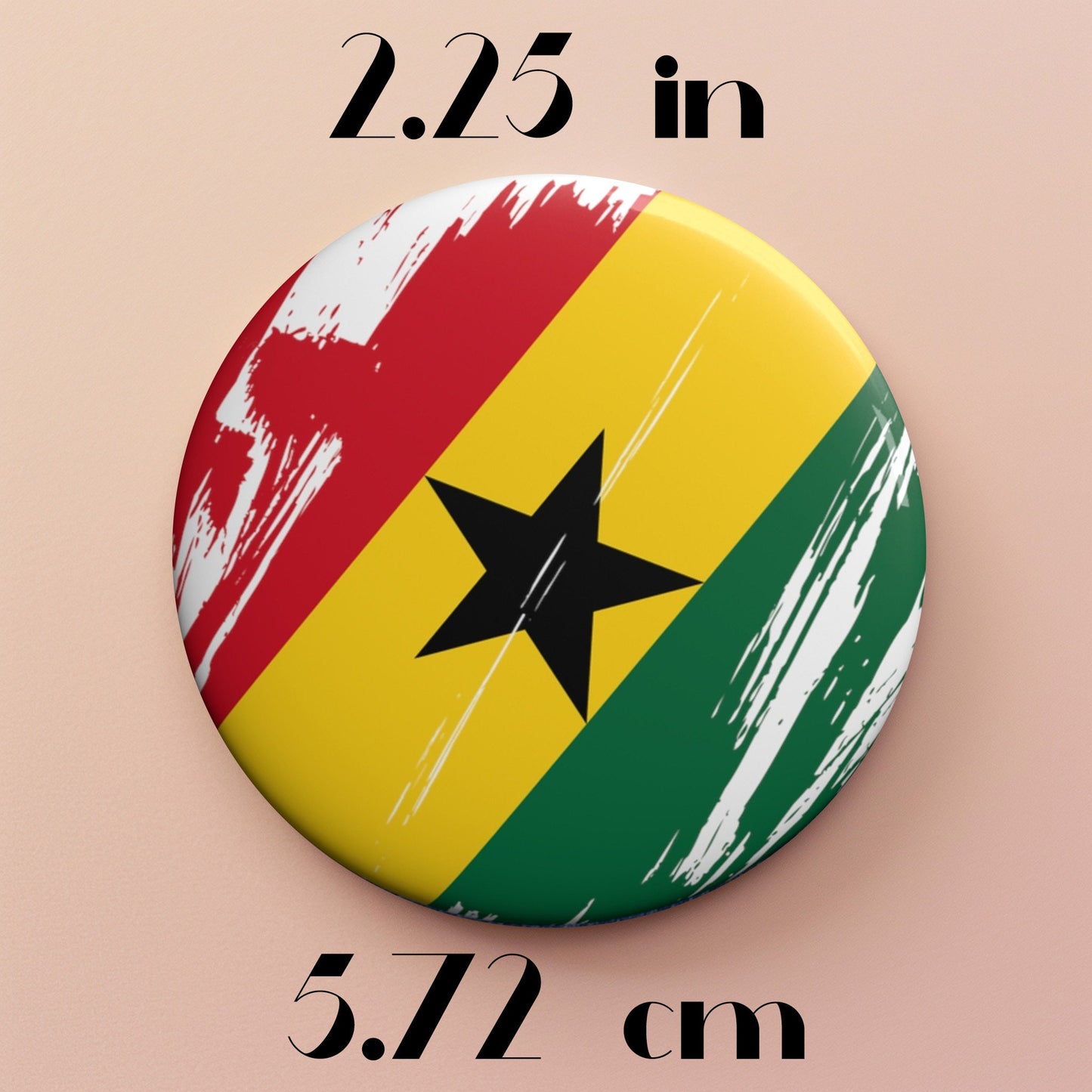 Ghana Flag Pin Button - Custom Pinback, Patriotic Campaign Buttons, Personalized Birthday Pins, Collectible Badge, Metal Pin