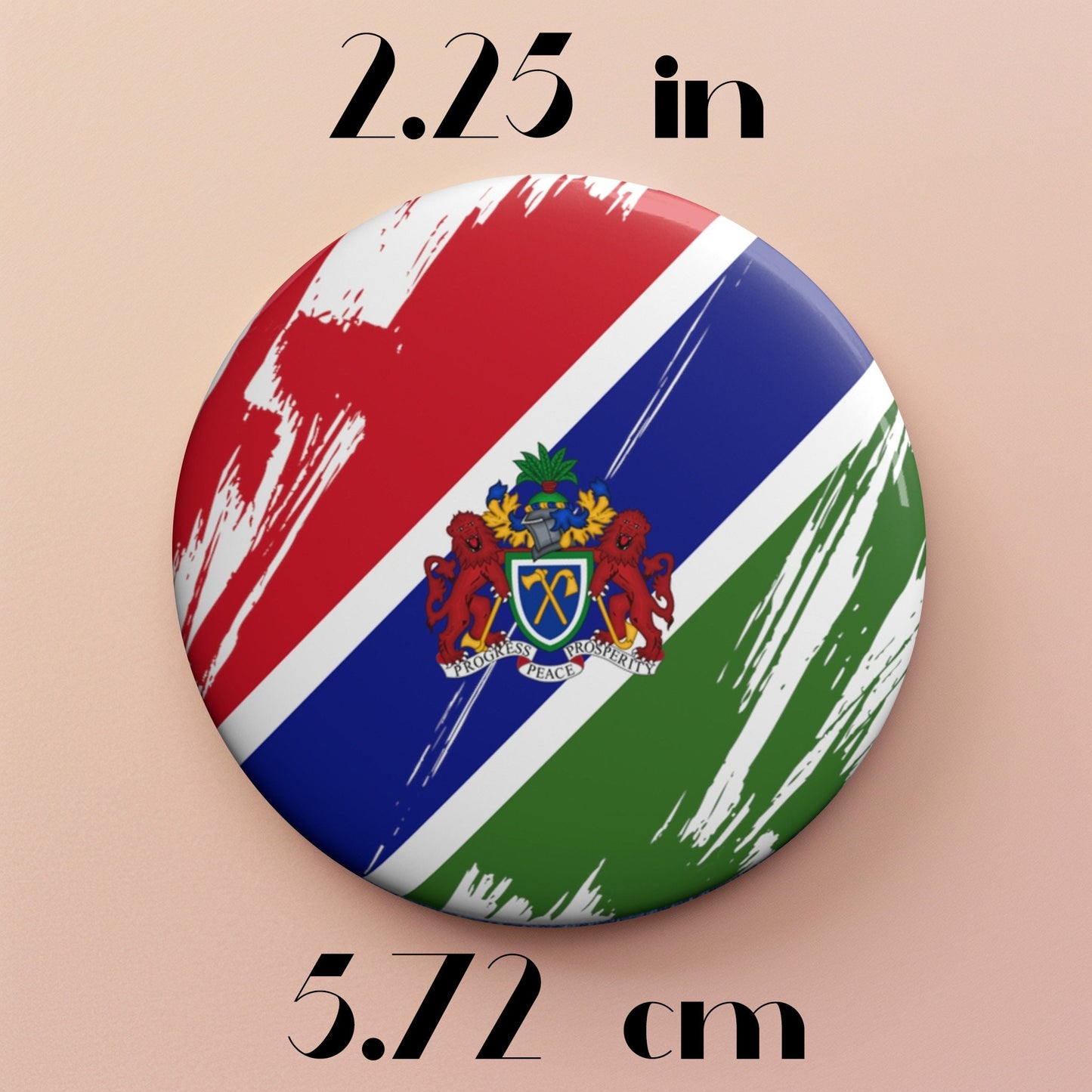 Gambia Flag Pin Button - Custom Pinback, Patriotic Campaign Buttons, Personalized Birthday Pins, Collectible Badge, Metal Pin