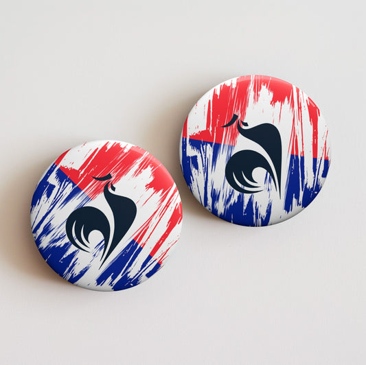 France Flag Pin Button - Custom Pinback, Patriotic Campaign Buttons, Personalized Birthday Pins, Collectible Badge, Metal Pin