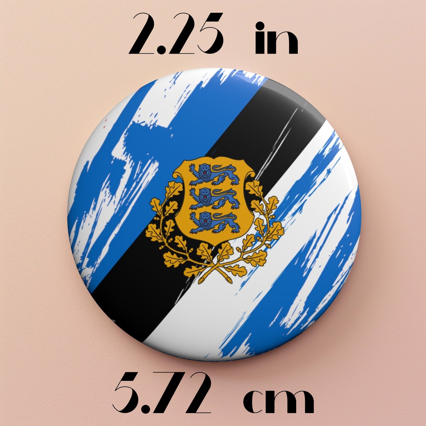 Estonia Flag Pin Button - Custom Pinback, Patriotic Campaign Buttons, Personalized Birthday Pins, Collectible Badge, Metal Pin