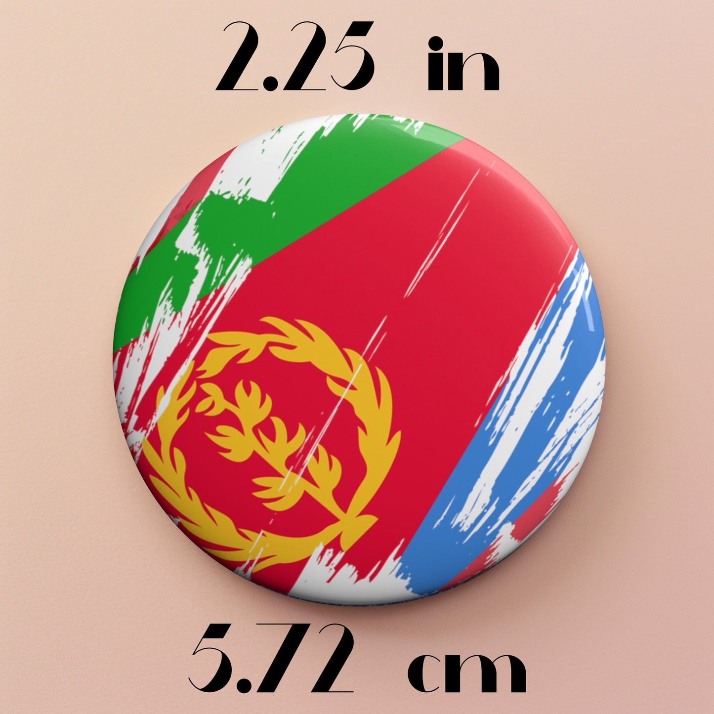 Eritrea Flag Pin Button - Custom Pinback, Patriotic Campaign Buttons, Personalized Birthday Pins, Collectible Badge, Metal Pin