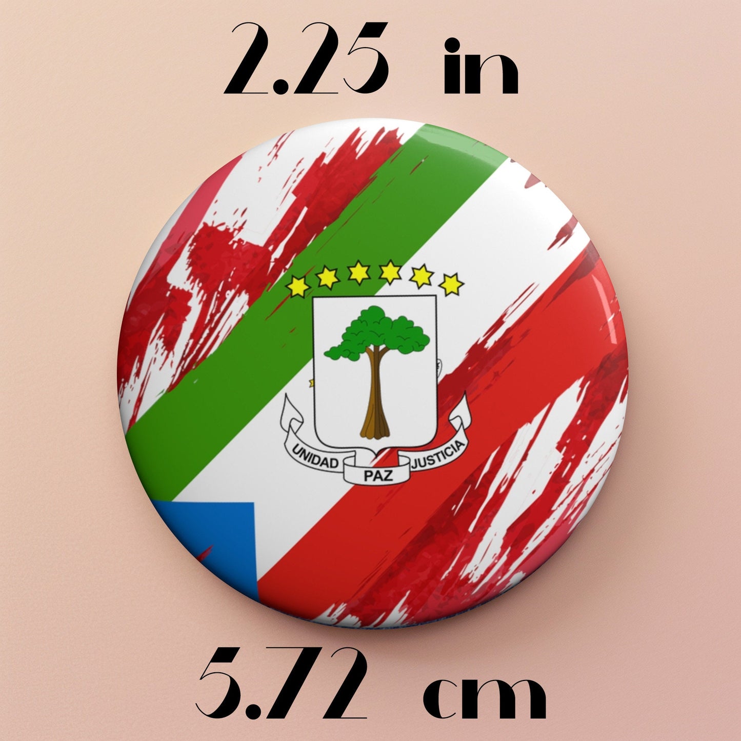 Equatorial Guinea Flag Pin Button - Custom Pinback, Patriotic Campaign Buttons, Personalized Birthday Pins, Collectible Badge, Metal Pin