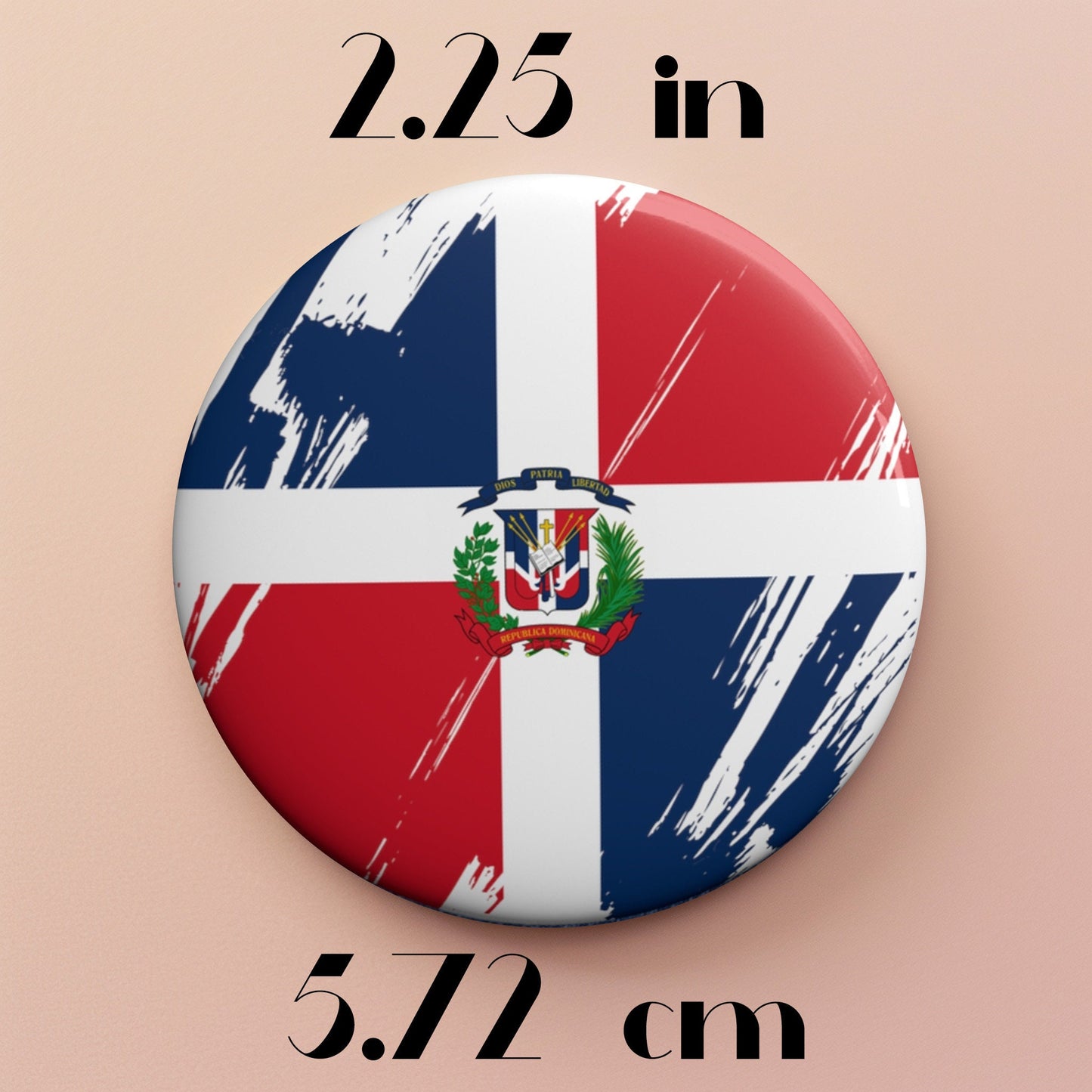 Dominican Republic Flag Pin Button - Custom Pinback, Patriotic Campaign Buttons, Personalized Birthday Pins, Collectible Badge, Metal Pin