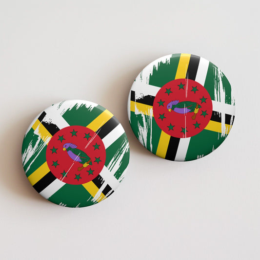 Dominica Flag Pin Button - Custom Pinback, Patriotic Campaign Buttons, Personalized Birthday Pins, Collectible Badge, Metal Pin